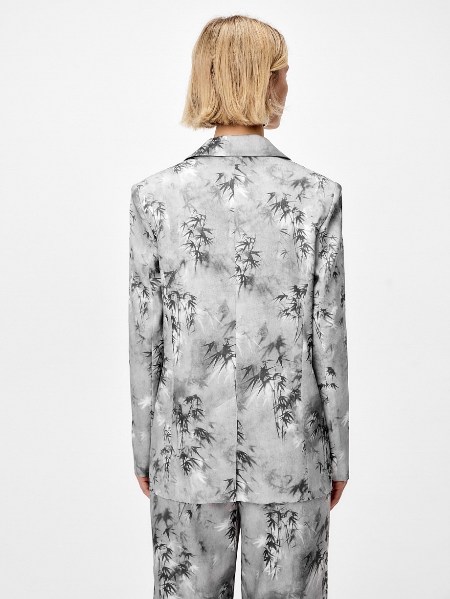 Жакет из вискозной атласной ткани