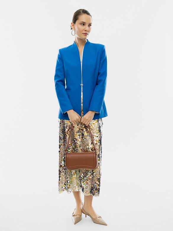 Приталенный жакет из костюмной ткани  POMPA арт.1100640be0265