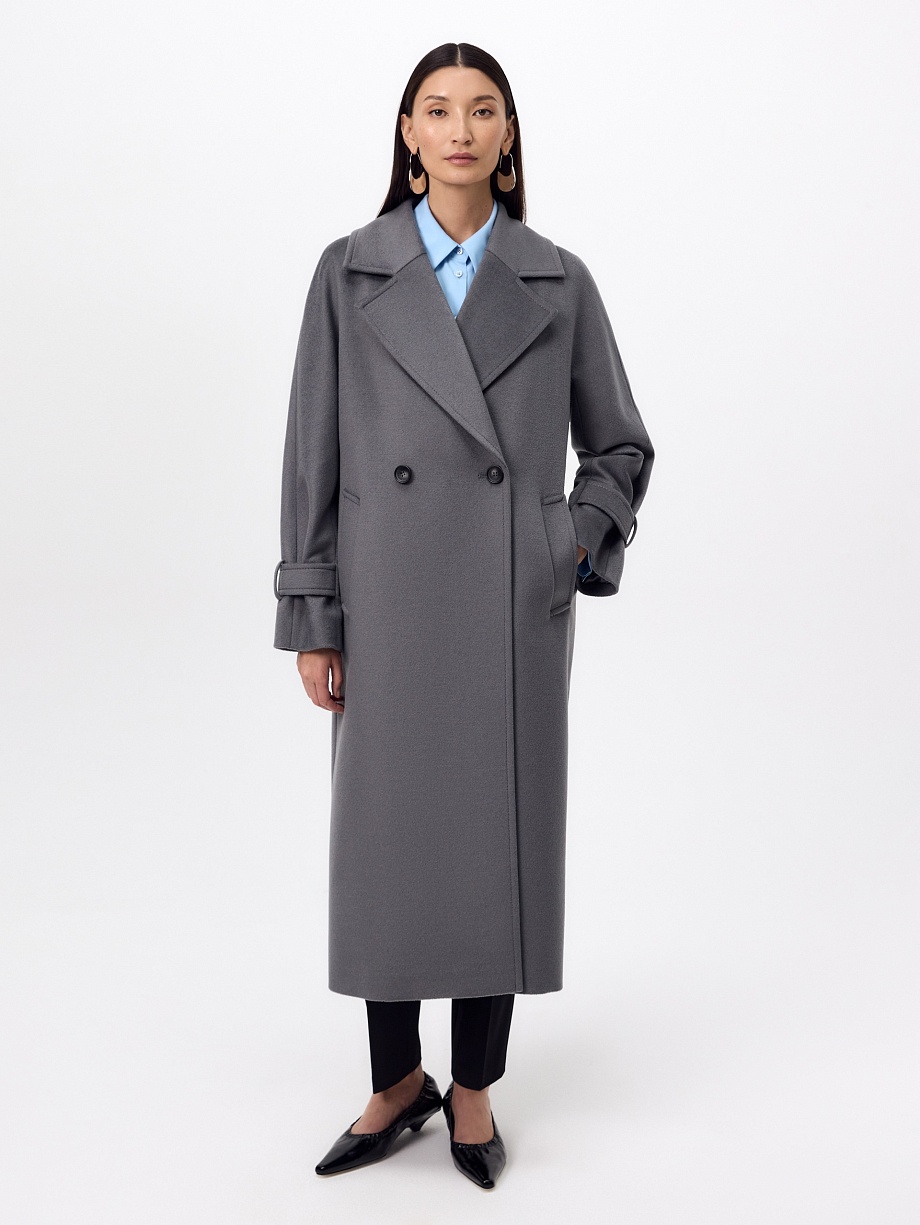 Пальто из шерсти с мембраной, утеплённой спинкой и съёмным капюшоном