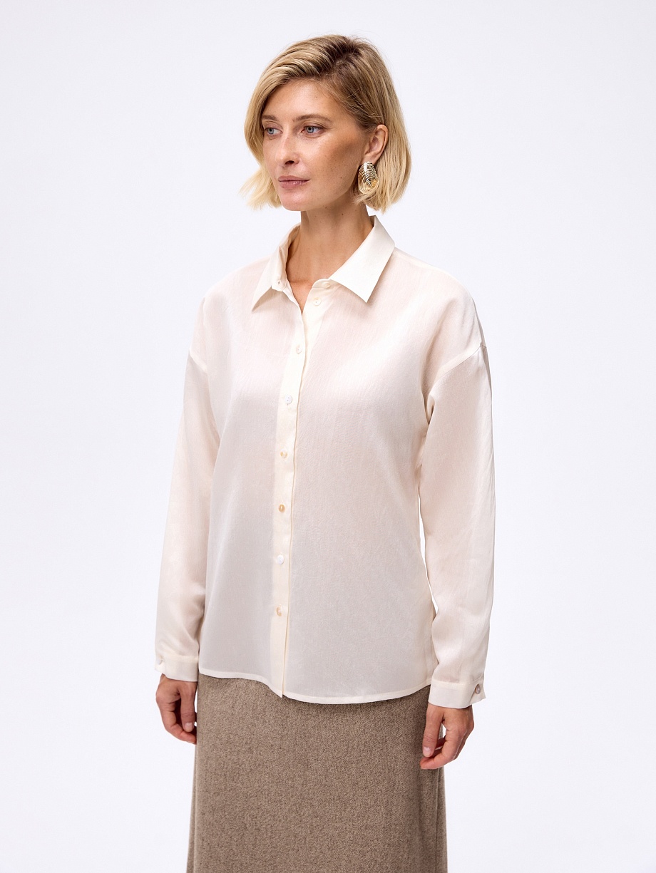 Блуза из шелка и хлопка