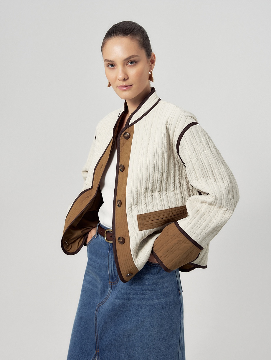 Прямой стеганый жакет