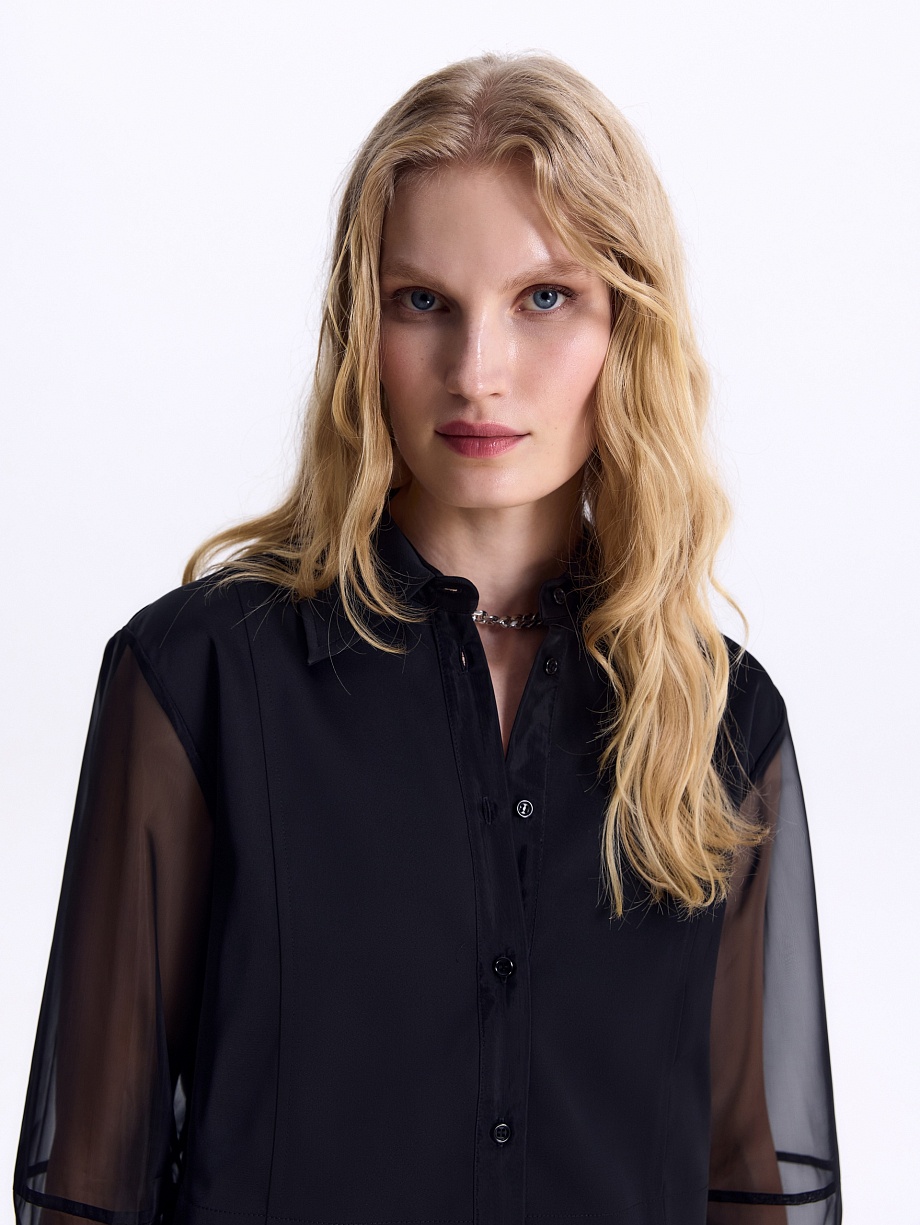 Блуза из атласа и органзы