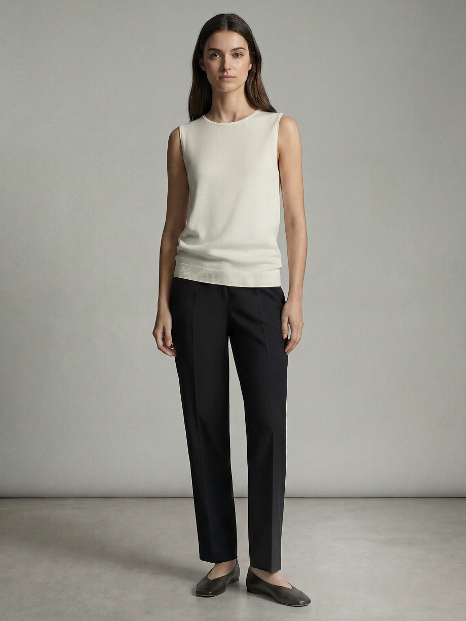 Прямой вязаный топ из вискозы и шелка