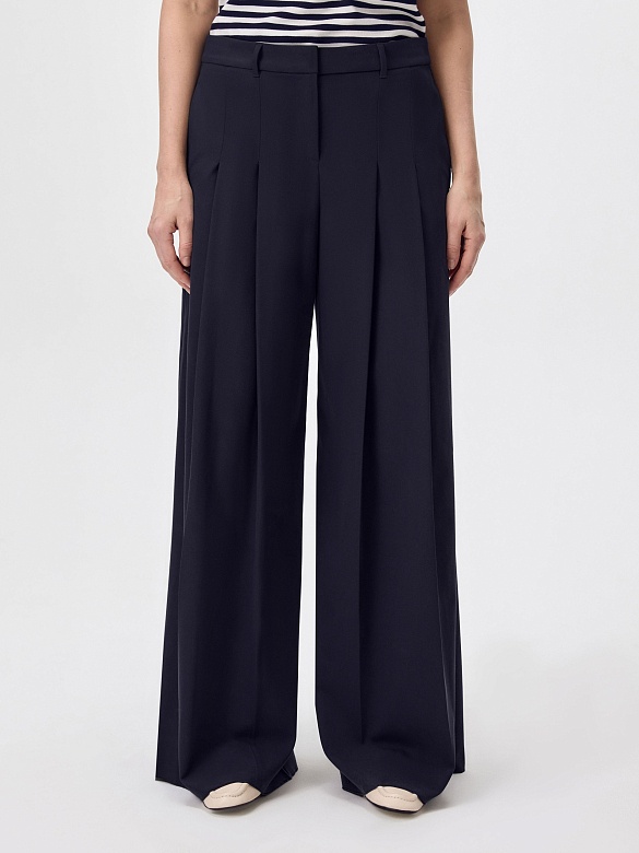 Брюки-палаццо из костюмной ткани с вискозой POMPA арт.3111410se1064