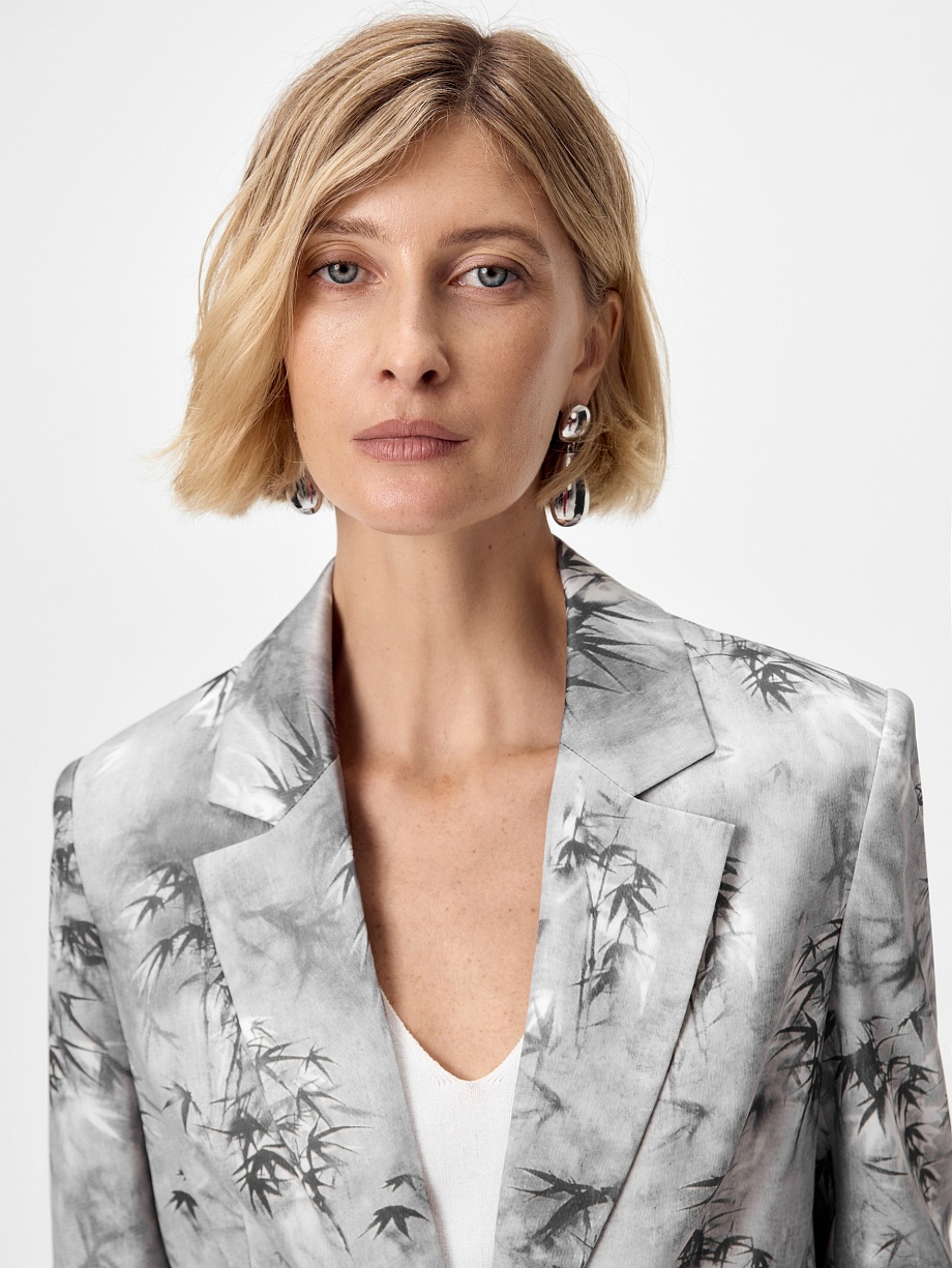 Жакет из вискозной атласной ткани