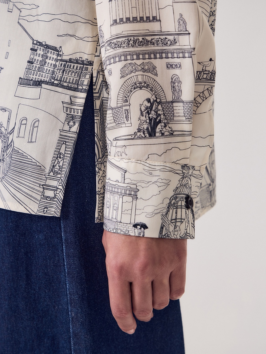 Блуза из 100% тенселя с петербургским принтом