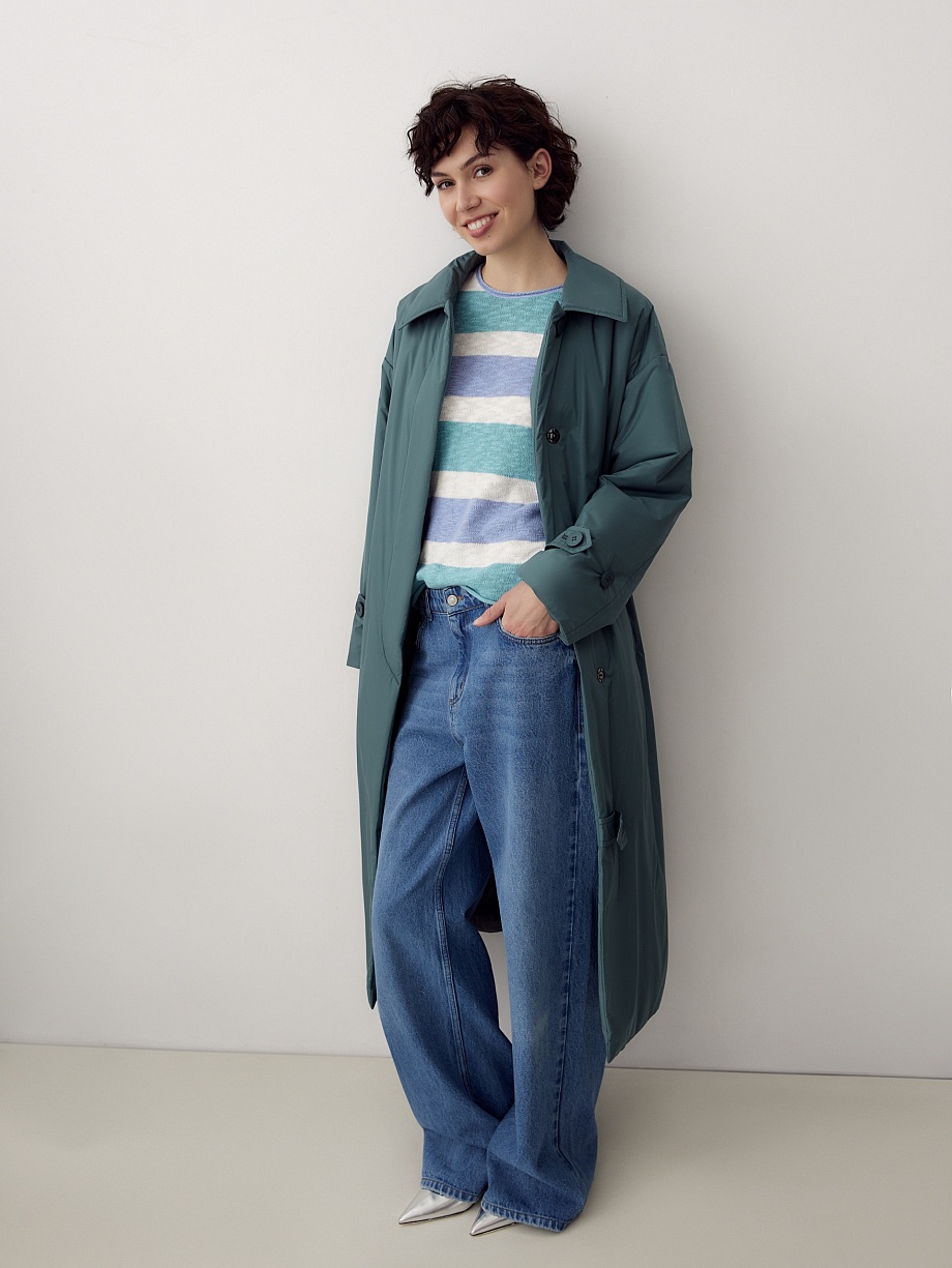 Пальто-тренч со съёмным капюшоном