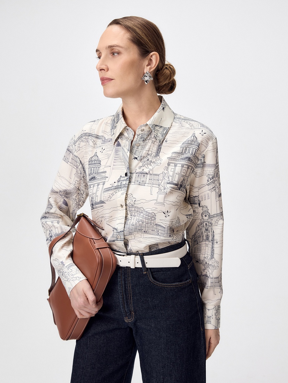 Джинсы со стрелками из хлопка