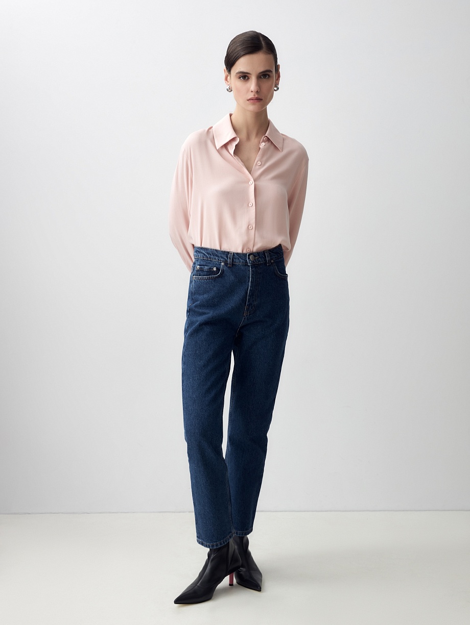 Прямые укороченные джинсы