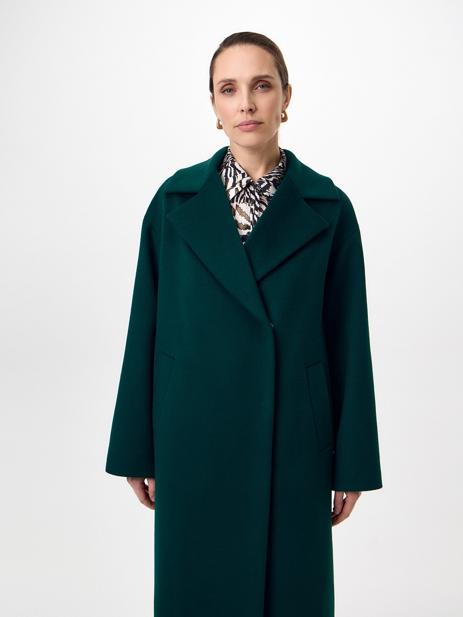 Пальто из шерсти с мембраной, утеплённой спинкой и съёмным капюшоном