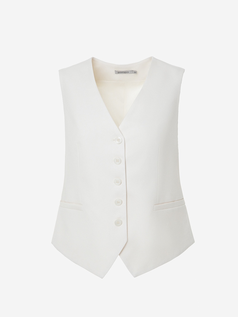 Прямой жилет из костюмной ткани