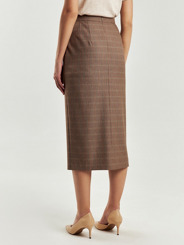 Юбка из костюмной ткани с имитацией запаха