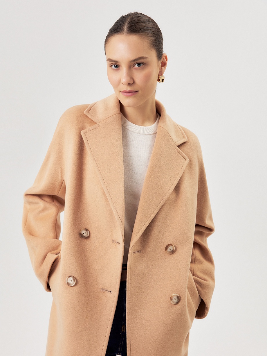 Шерстяное демисезонное полупальто с мембраной