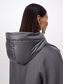 Пальто из шерсти с мембраной, утеплённой спинкой и съёмным капюшоном POMPA арт.1015642p90092