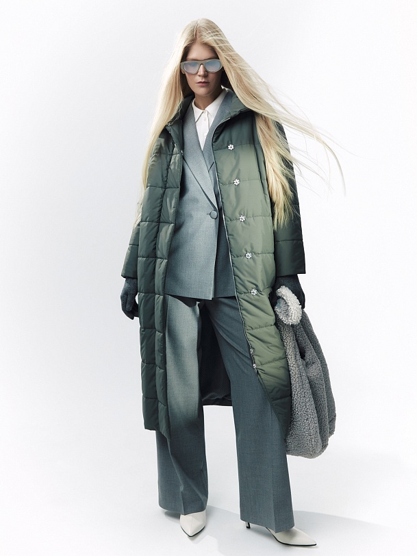 Пальто зимнее стеганое с мембраной