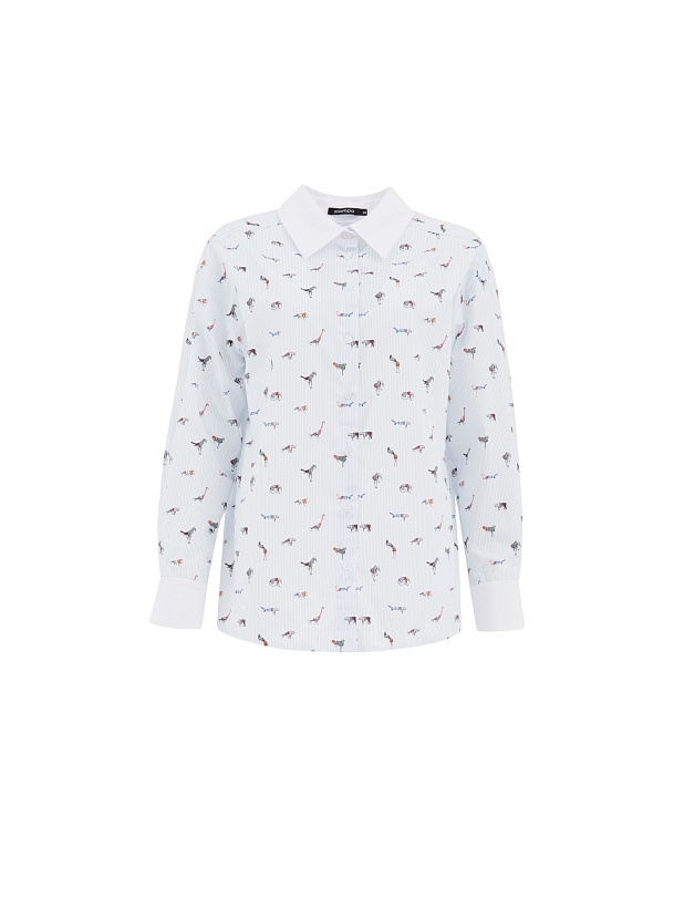 Свободная блуза прямого силуэта из 100% хлопка