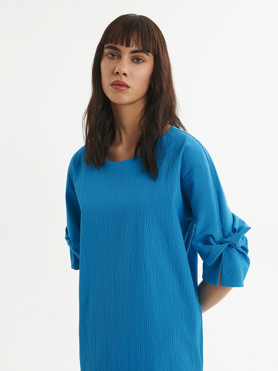 Асимметричное платье из фактурного хлопка