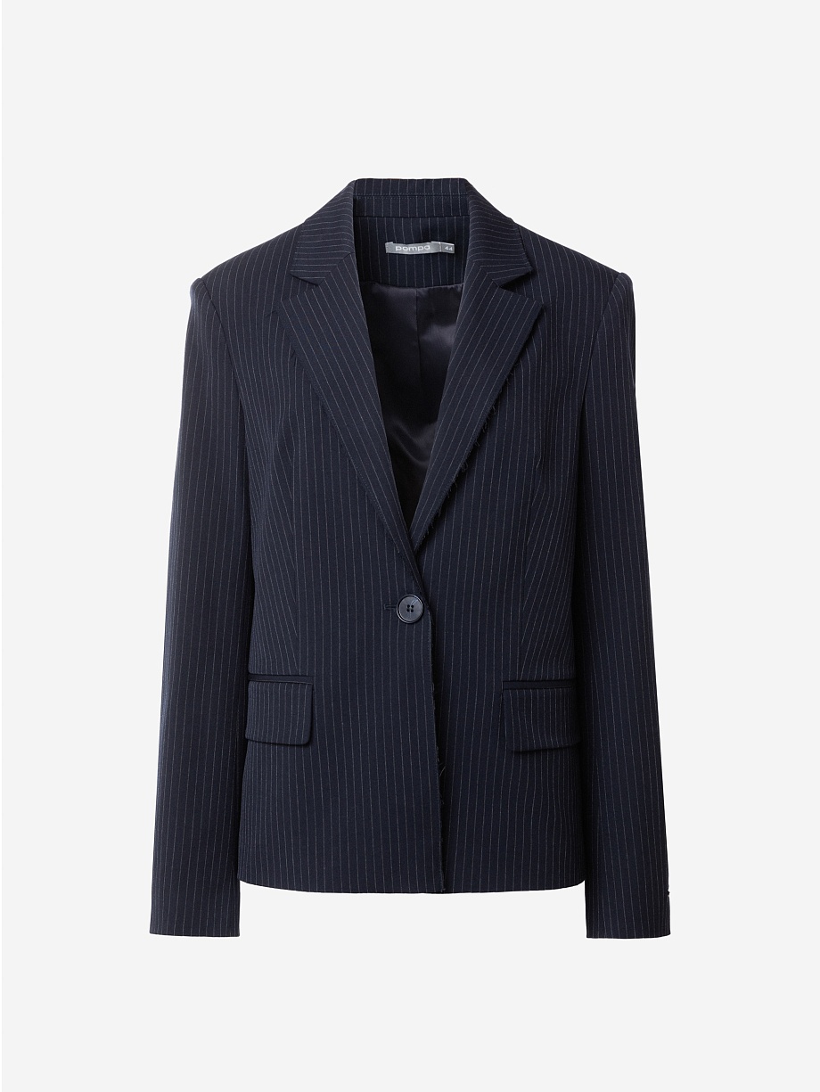 Жакет из костюмной ткани с открытыми срезами