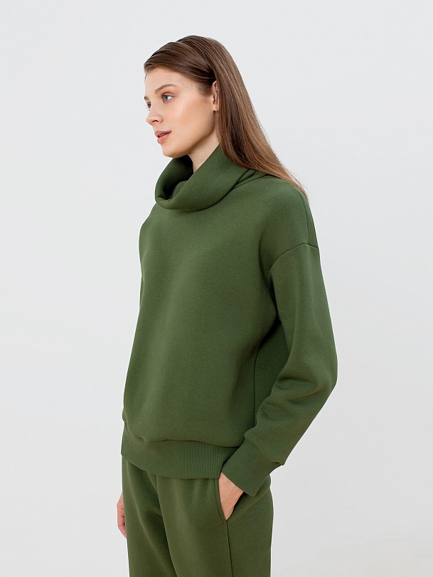 Толстовка из футера с воротником-стойкой