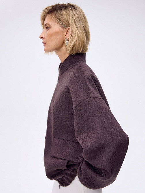 Куртка-бомбер из премиальной шерсти и кашемира