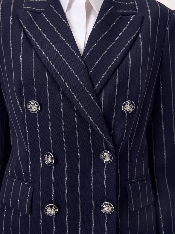 Жакет из костюмной ткани с полосками люрекса POMPA арт.3101370se0190