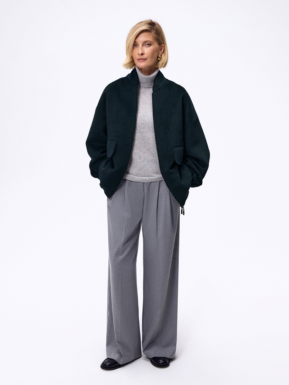 Куртка-бомбер из премиальной шерсти Альпака Бэби Сури