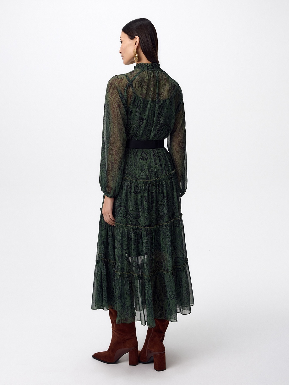 Платье-миди из шифона