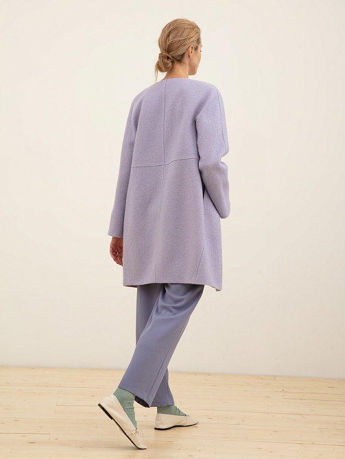 Шерстяное пальто на молнии