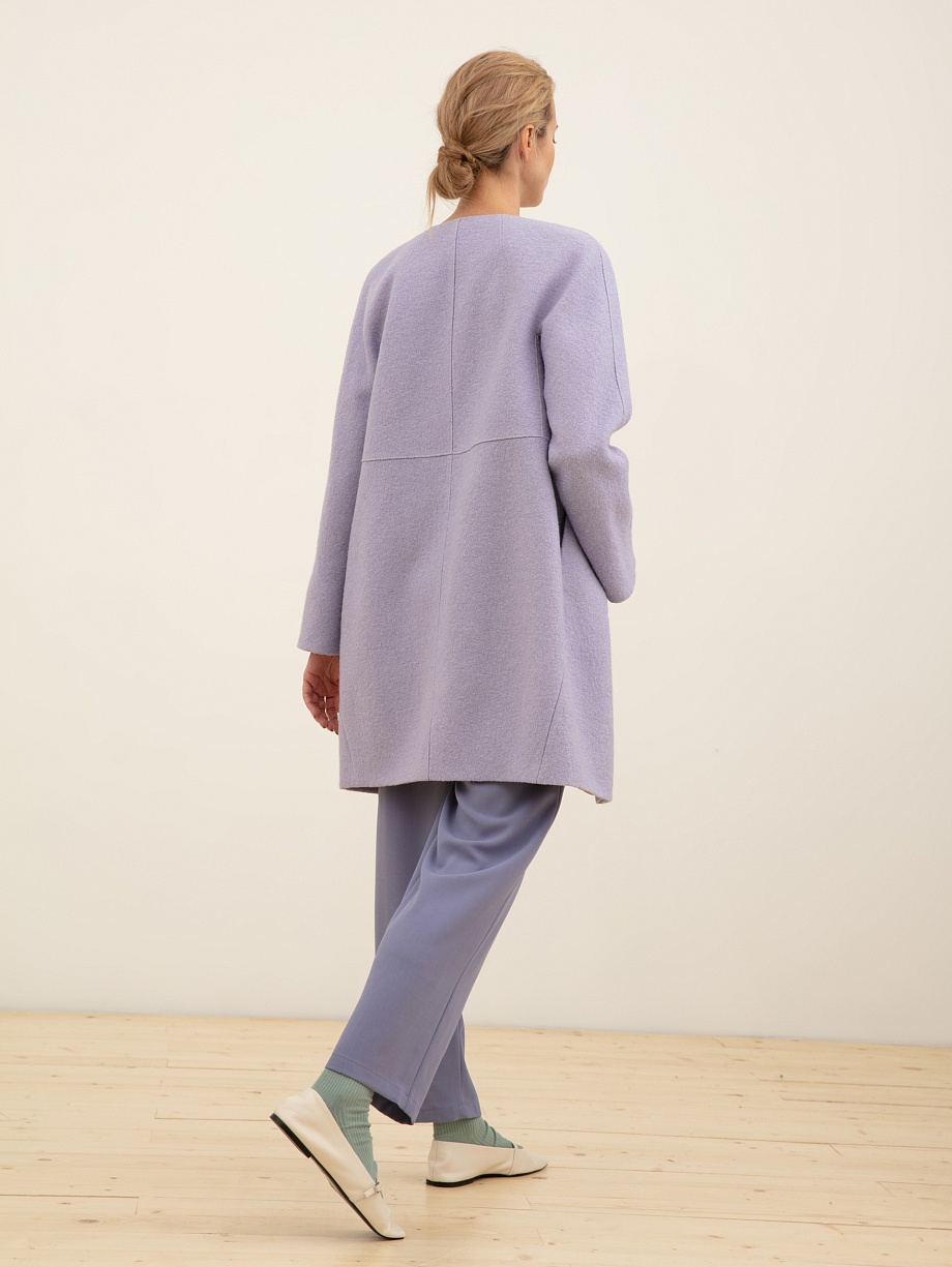 Шерстяное пальто на молнии