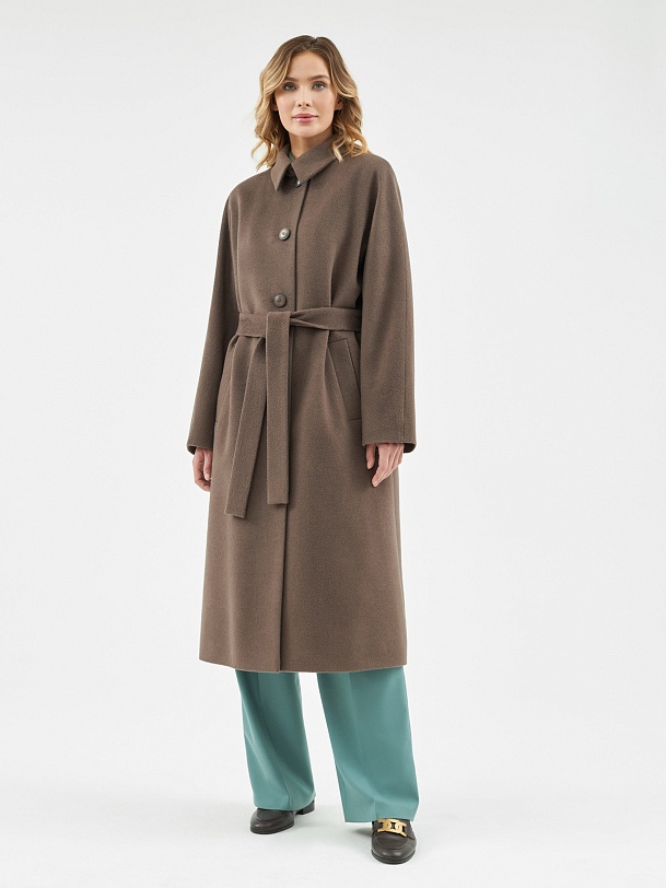 Шерстяное пальто с мембраной и утеплённой спинкой