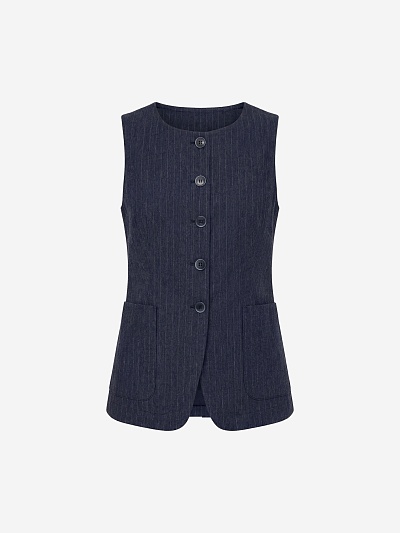 Удлиненный жилет из 100% хлопка  POMPA