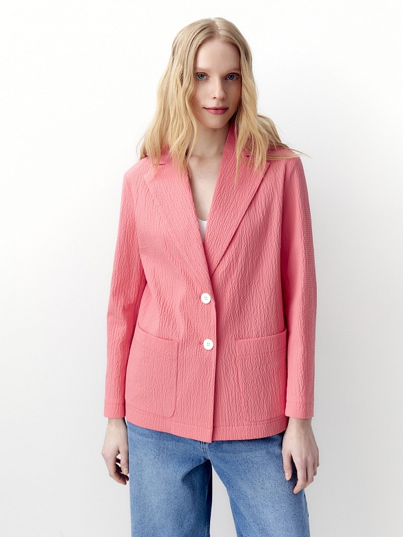 Прямой жакет из фактурного хлопка POMPA арт.4100790sr1123