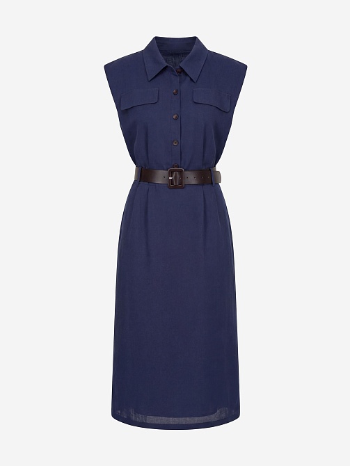 Платье сафари из хлопка и льна