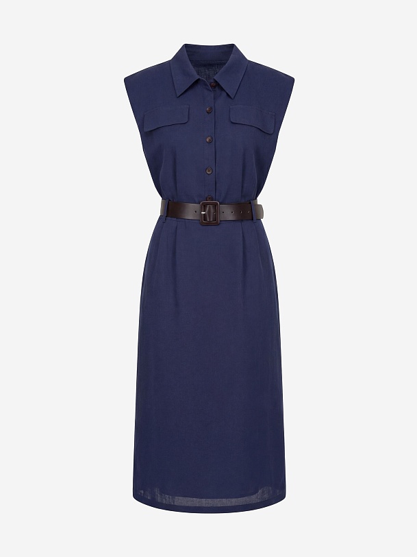 Платье сафари из хлопка и льна