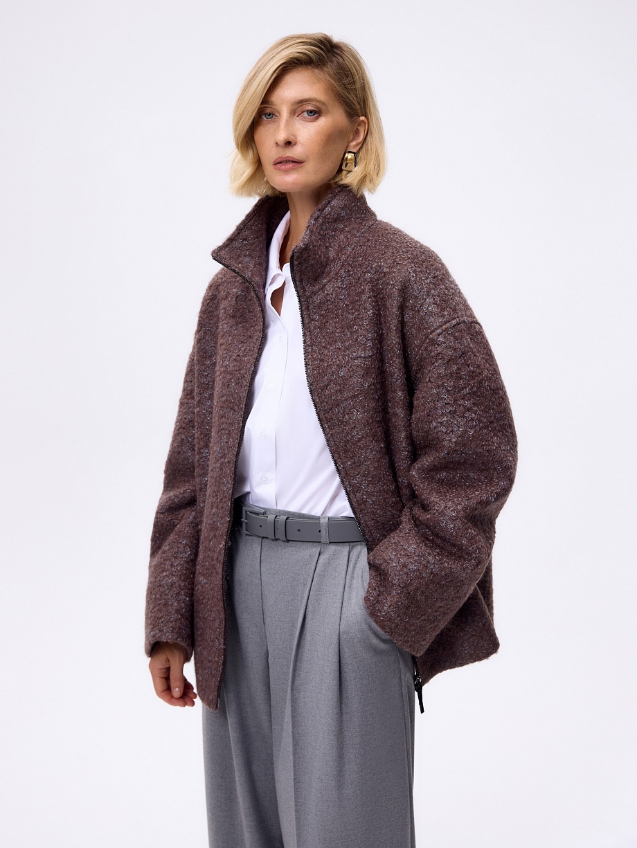 Пальто из шерсти с мембраной и утеплённой спинкой