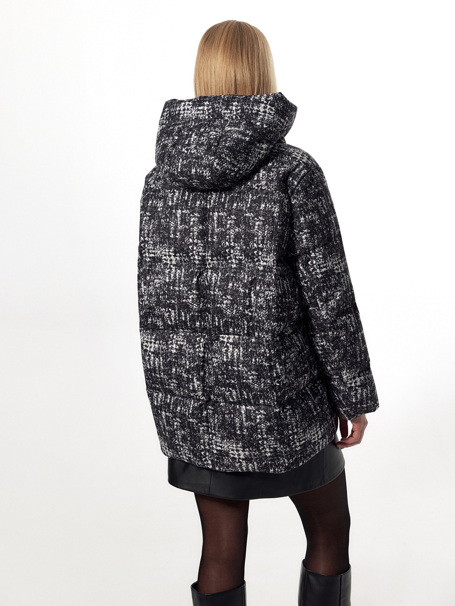 Укороченный пуховик с утеплителем 90% пух и 10% перо