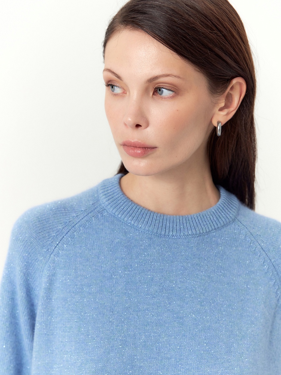 Джемпер с шерстью ангоры и люрексом