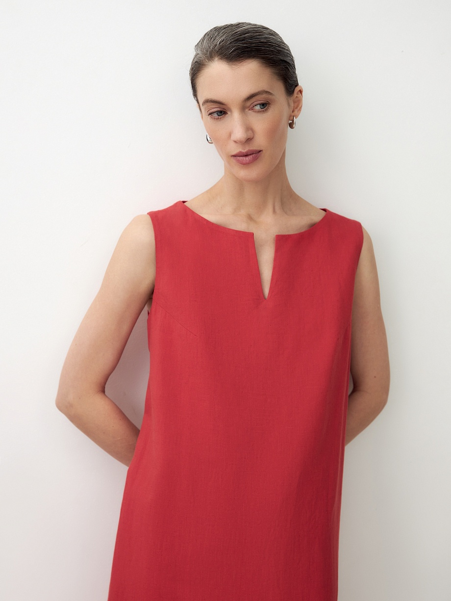 Летнее платье из льна и хлопка