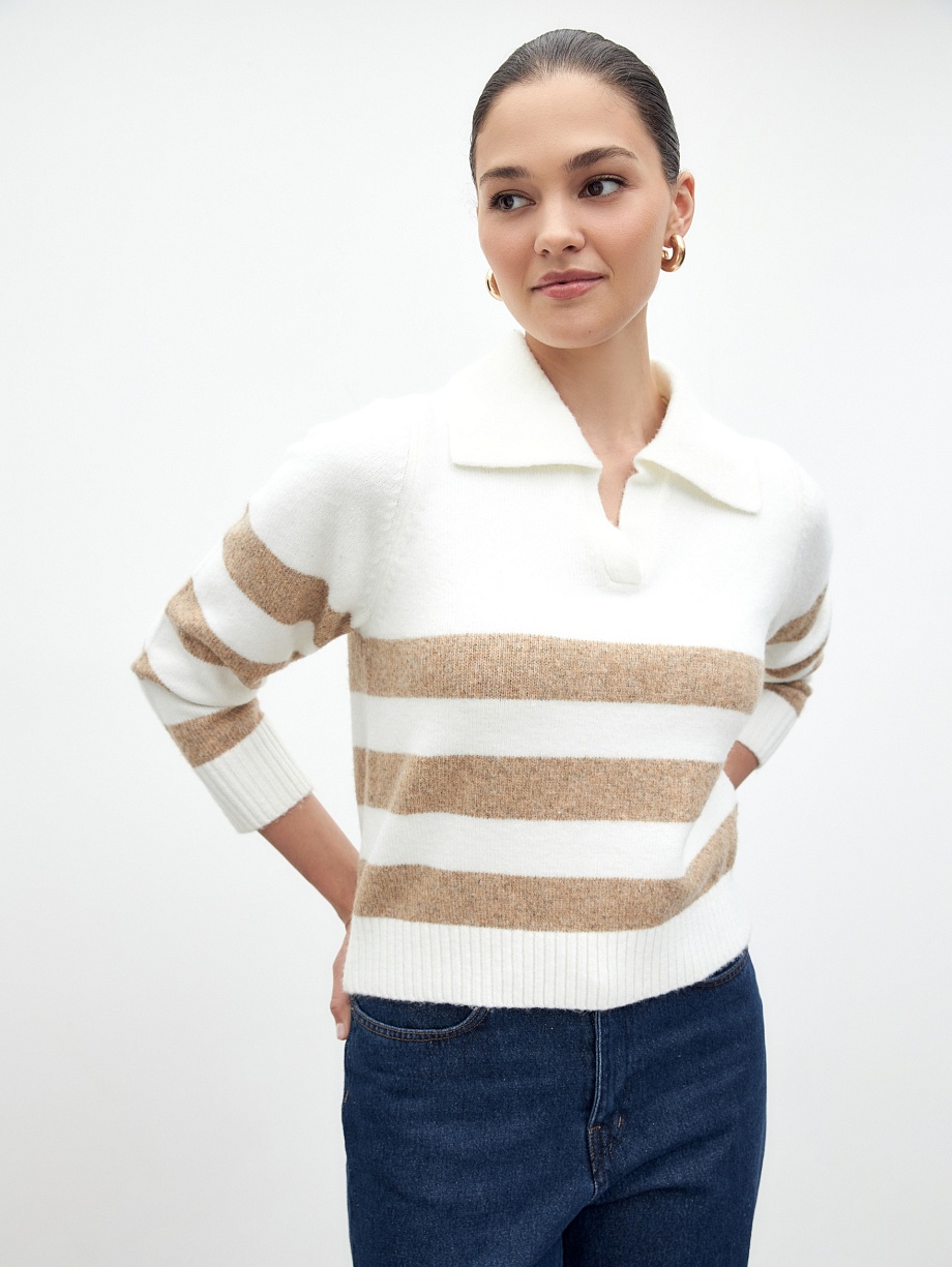 Джемпер с воротником поло