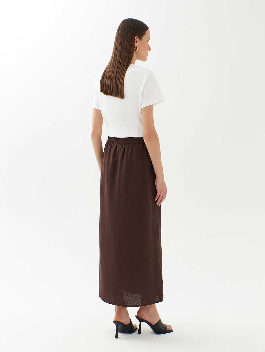 Льняная юбка на завязках