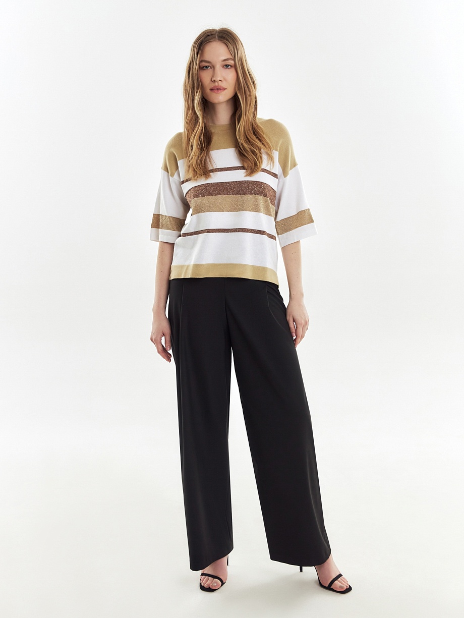 Джемпер с коротким рукавом из тонкого трикотажа