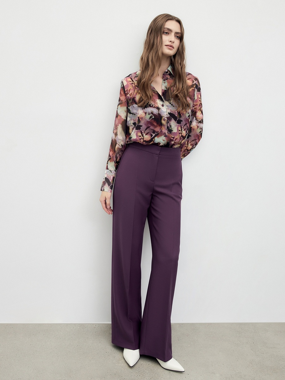 Прямые брюки на высокой посадке