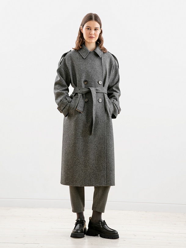 Шерстяное пальто еврозима с мембраной и утепленной спинкой