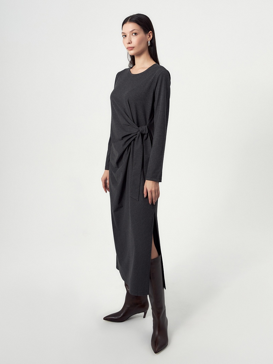 Платье-миди из вискозного трикотажа