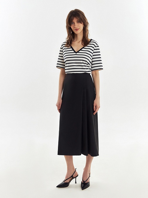 Юбка трапеция из костюмной ткани