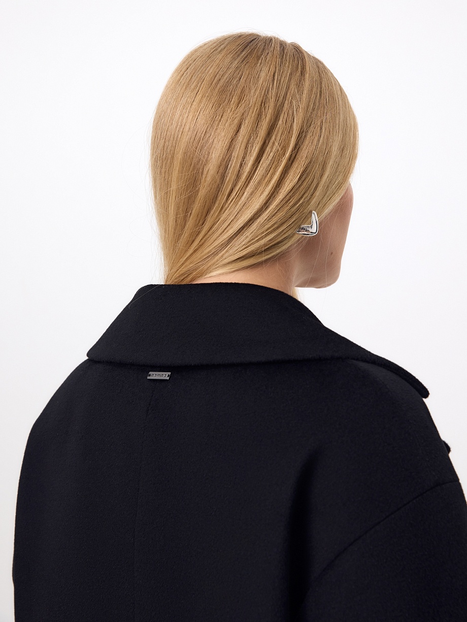 Пальто из 100% шерсти с мембраной, утеплённой спинкой и съёмным капюшоном