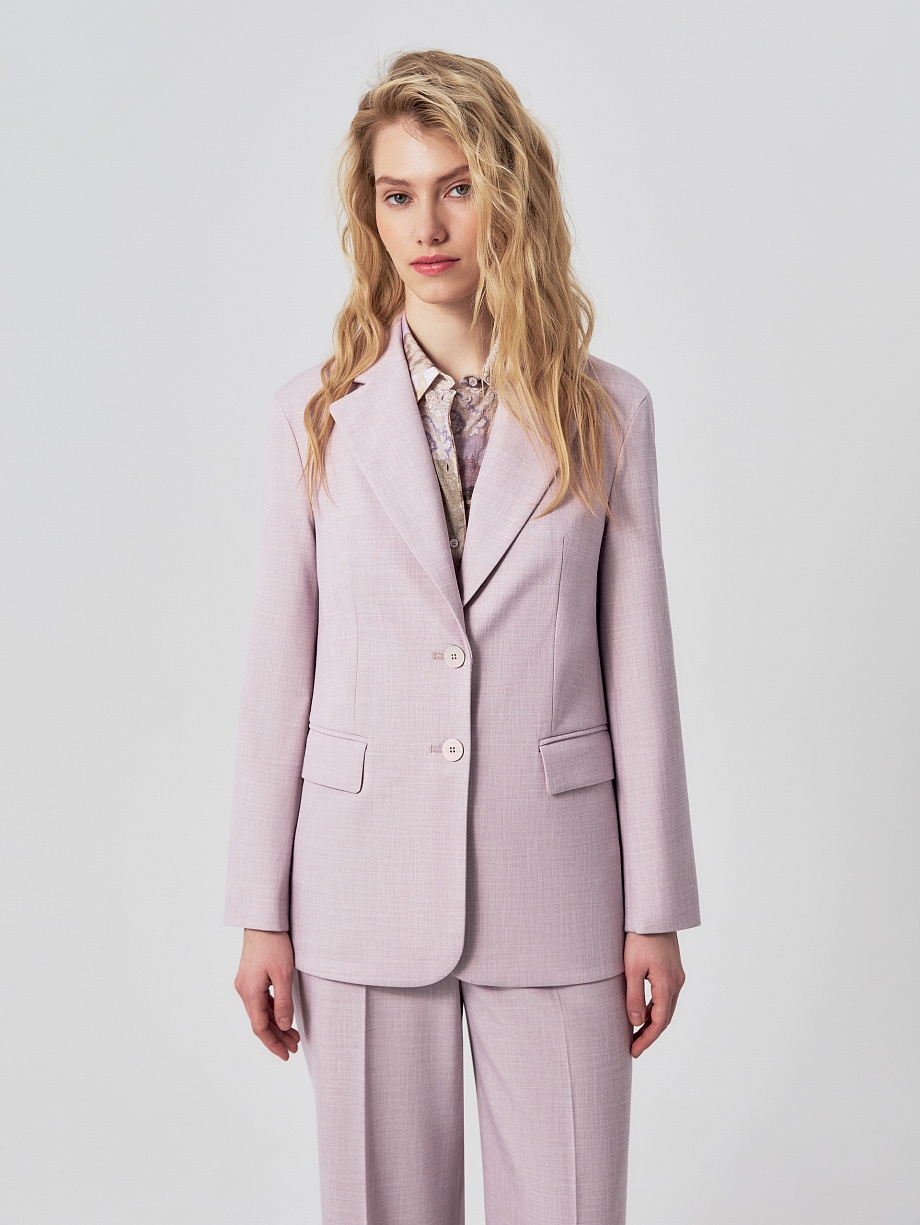 Прямой жакет из костюмной ткани