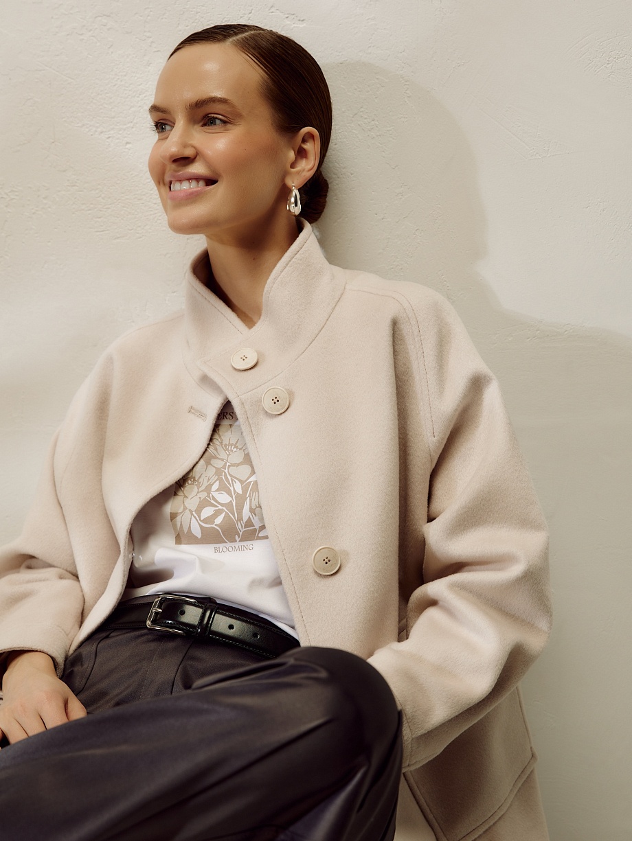 Куртка из пальтовой ворсовой ткани