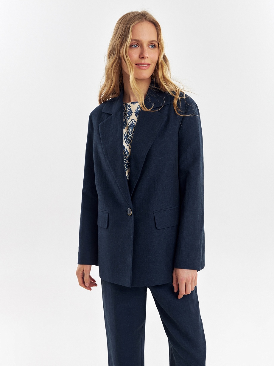 Жакет из хлопка и льна