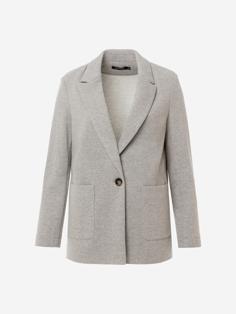 Жакет из трикотажной ткани с эффектом "елочка"